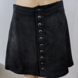 Leather Black Button-Up A-line Skirt Size 9/10 Express